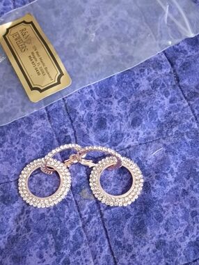 Rose Gold Crystal Double Hoop Earrings